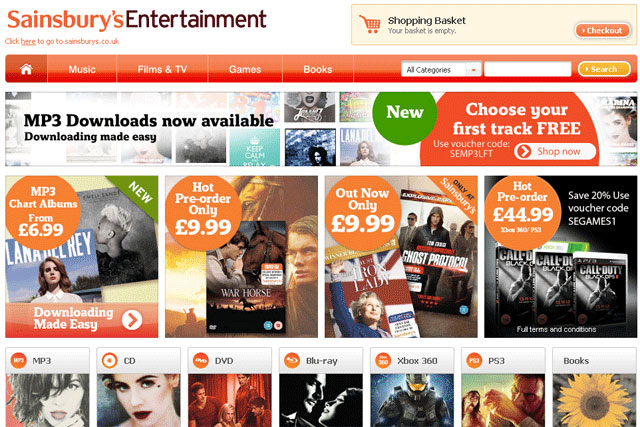 Sainsbury's: launches music downloads service
