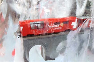 Curb installs ice blocks in the capital