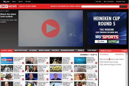 Sky News website