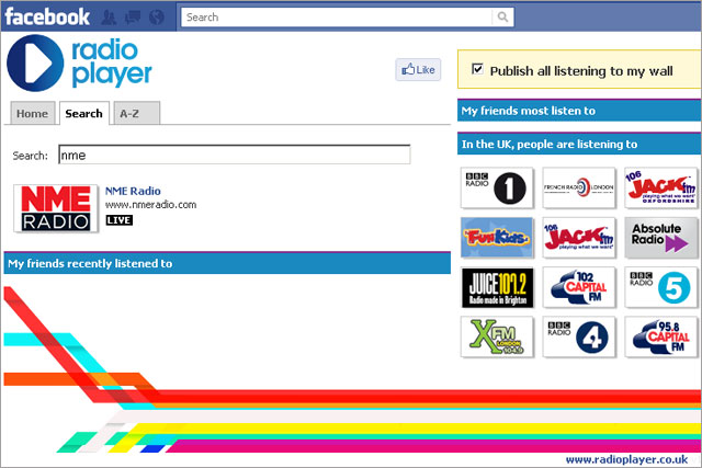 Radioplayer: launches Facebook app