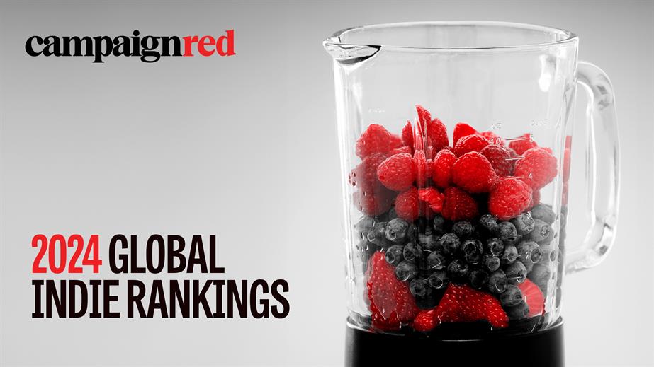 An image fruit in a blender with the text "2024 global indie rankings" overlaid 