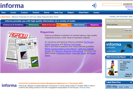 Informa: looking to acquire Springer publishing group