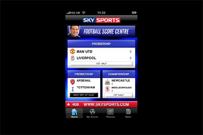 Sky Sports Football Score Centre app