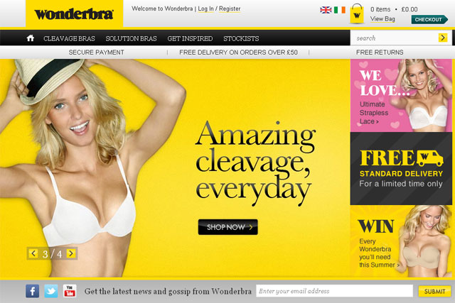 Wonderbra: launched its ecommerce site in April