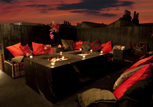 Fire pit area at Five and Nine