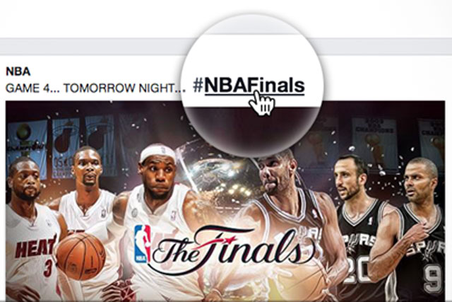 Facebook: an example of the social network's clickable hashtags