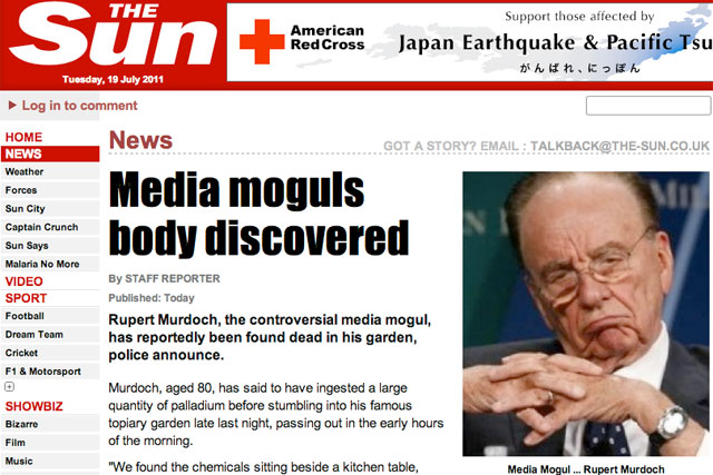 LulzSec: the fake Rupert Murdoch story posted by the hacking collective