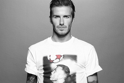 Beckham: models 2010's Sport Relief t-shirt