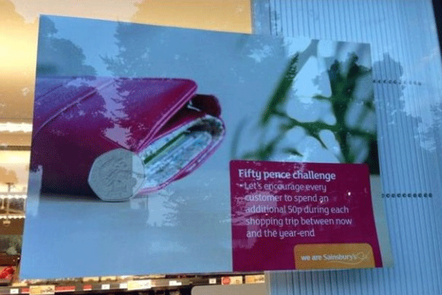 The '50p challenge': Chris Dodd tweeted this picture to the embarrassment of Sainsbury's