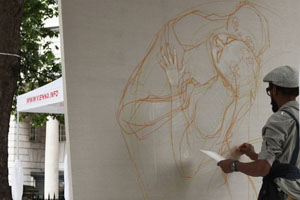 Artists created works in front of a live audience