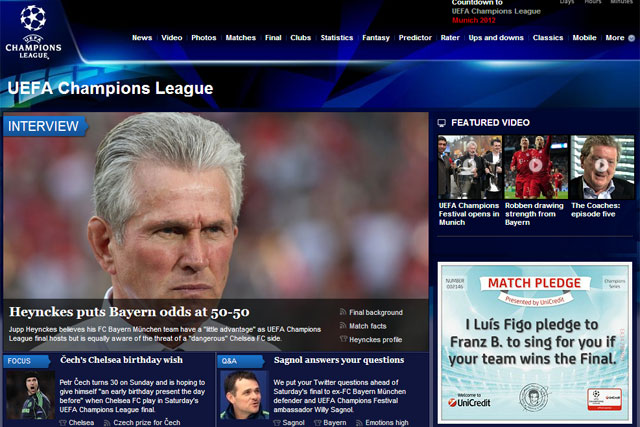 Uefa: football body drives up its digital presence for Champions League final