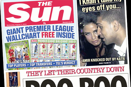 The Sun includes a free football wallchart