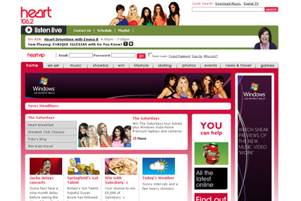 Heart: part of the Gobal Radio online portfolio