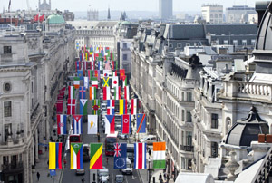 Flying the flags down Regent Street