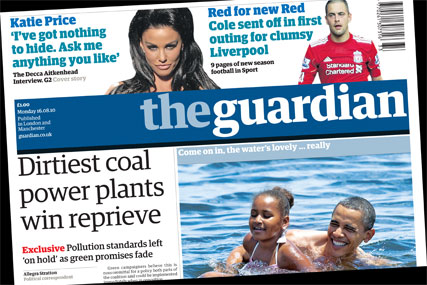 The Guardian: President Obama goes for a swim