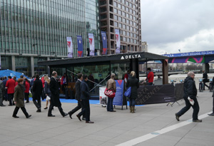 Delta Airlines is showcasing its service to Canary Wharf bankers at the Delta Pavilion this week