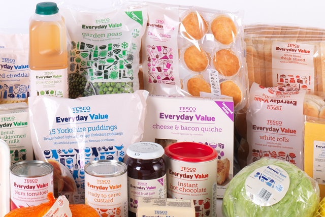 Tesco: replaced Value range with Everyday Value