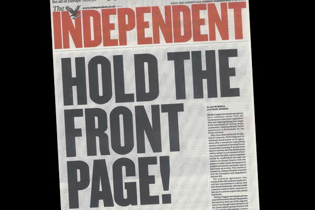 Press regulation: The Independent expresses its view on the contentious issue