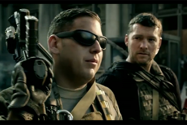 Knocked Up actor Jonah Hil and Terminator's Sam Worthington in the Modern Warfare 3 ad