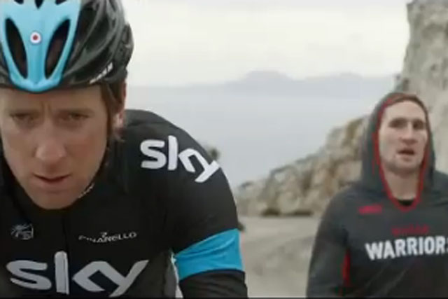 Stars: Bradley Wiggins and Sam Tomkins promote Sky Sport's RFL coverage
