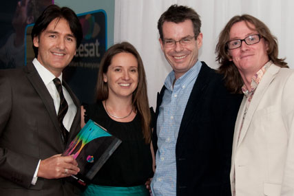 Freesat awards: Judge Ben Preston with E4’s Ed Byrne, Paul Mortimer and Sarah Owen