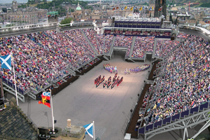 Royal Edinburgh Military Tattoo hands Harrison flags brief