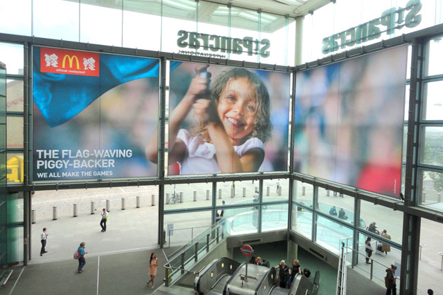 St Pancras station: official Olympic sponsor McDonald's