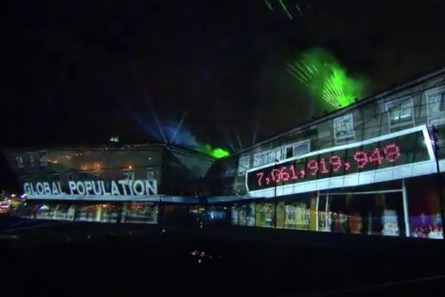 Siemens Crystal: lit up with 3D mapping projections
