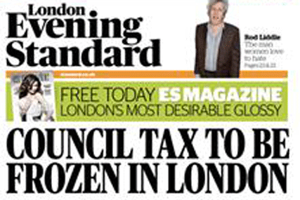 Front cover of London Evening Standard in October