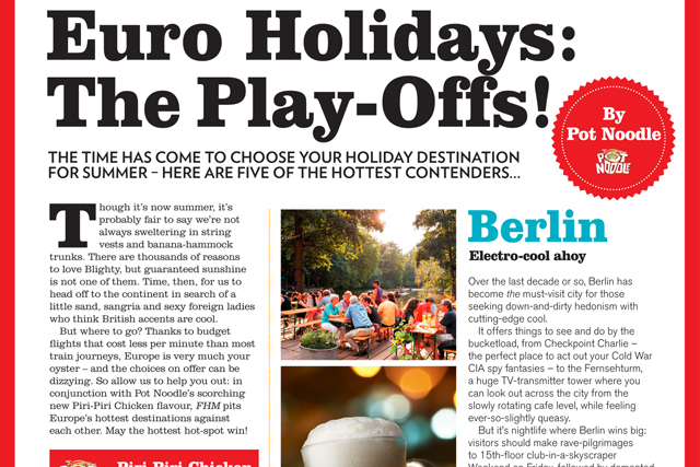 Pot Noodle: runs Piri Piri Chicken advertorial in FHM