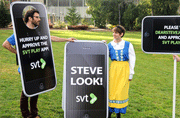 SVT: deployed people wearing iPhones and Swedish costumes