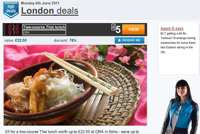 Kgb: rapped by the ASA over Thai lunch offer