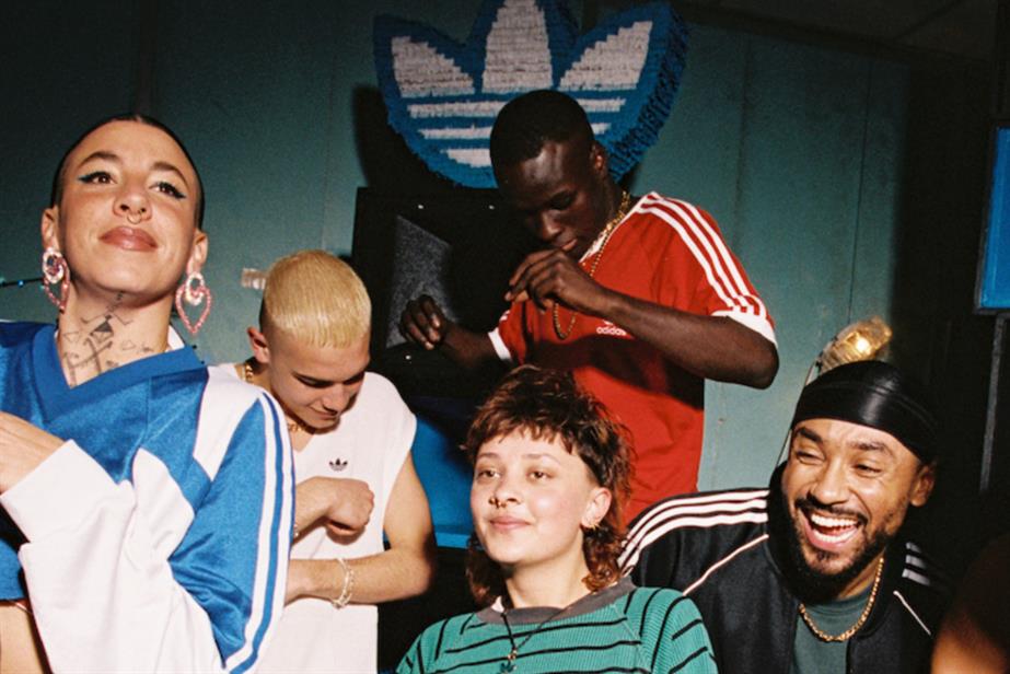 Group of people wearing Adidas at a party