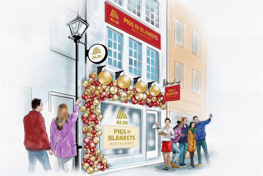 An artist's impression of Aldi's soon-to-launch Pigs in Blankets Restaurant