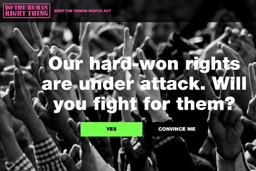 Amnesty International: the charity's Human Rights Act campaign website