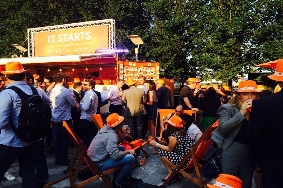 Attendees donned orange hats as they enjoyed the brand's signature 3-2-1 beverage 