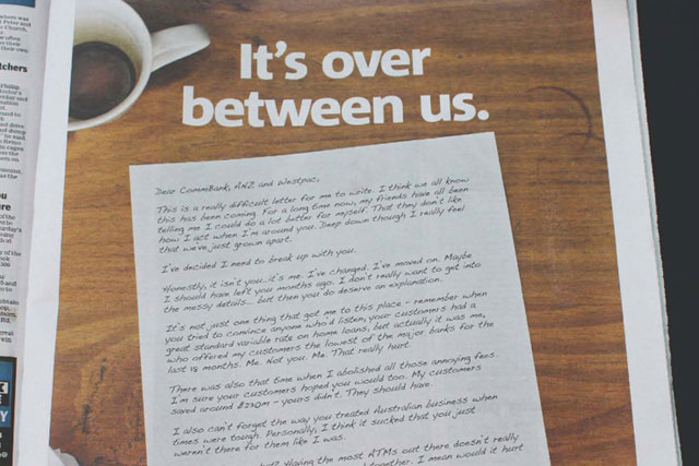 National Bank of Australia: 'you're dumped' wins for Clemenger BBDO Melbourne 