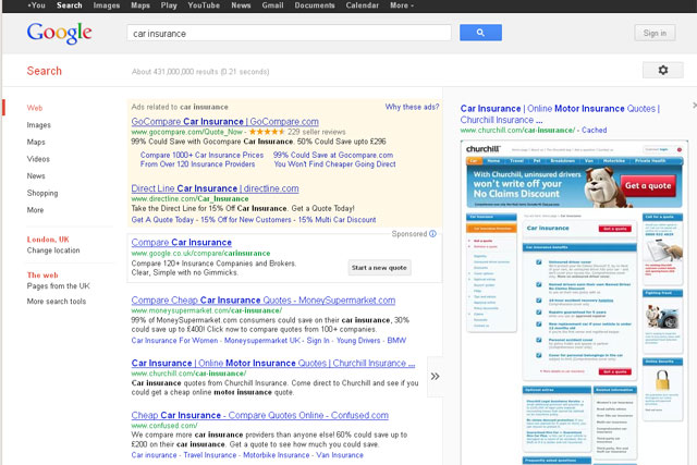 Google: price comparison engine includes sponsored boxes
