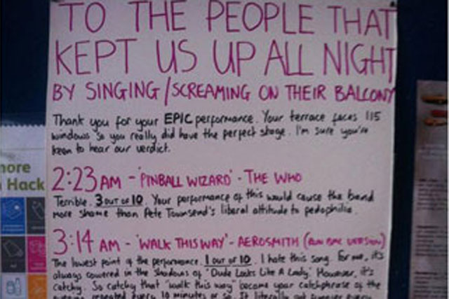 Karaoke complaint: Oli Beale's review of his noisy neighbours' performances
