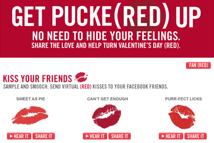 (Red): spreads the love on Facebook