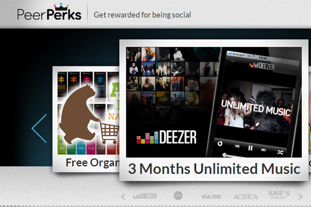 Peer Perks:  Deezer the digital music service is one of the first brands to sign up