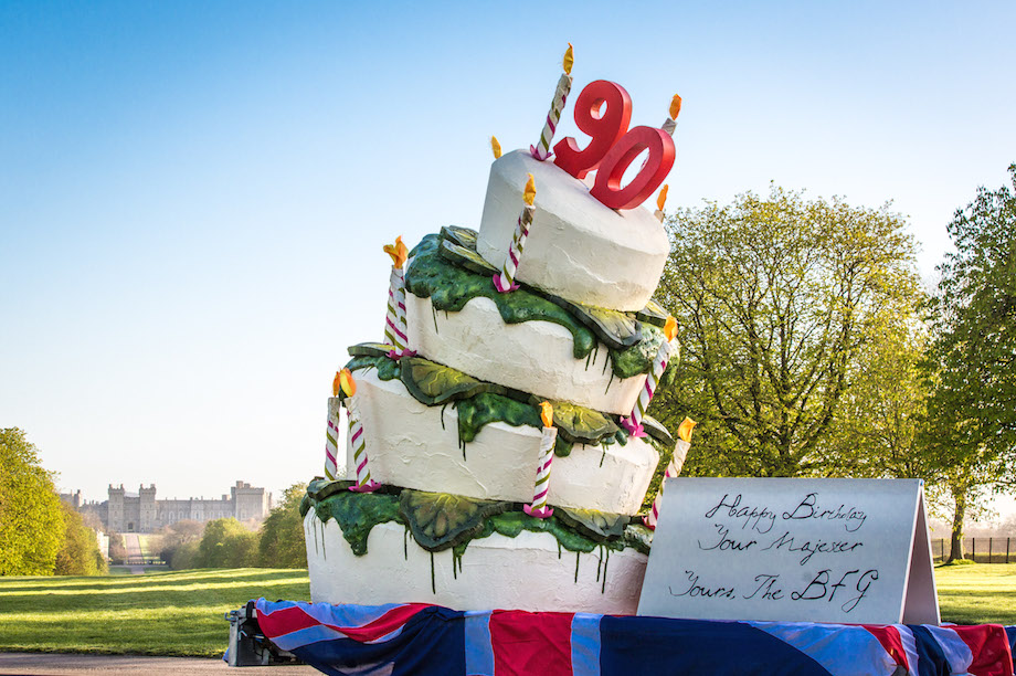 The cake was layered with the character's favourite 'scrumdiddlyumptious snozzcumbers'