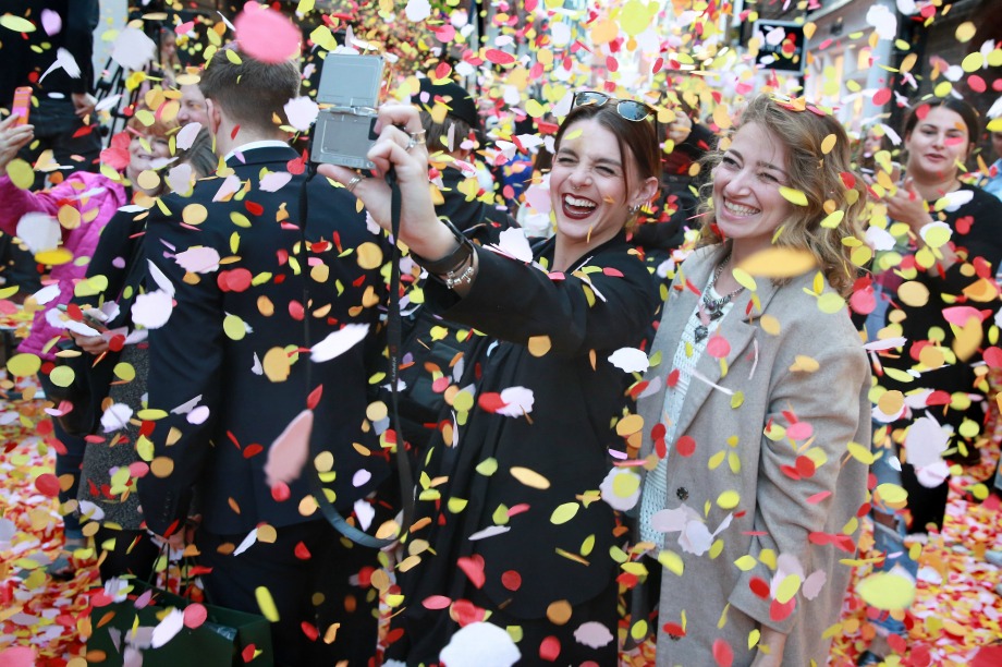 Boots sent 3.5 million petals into the air