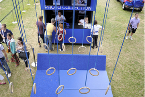 The activation featured gymnasts' rings