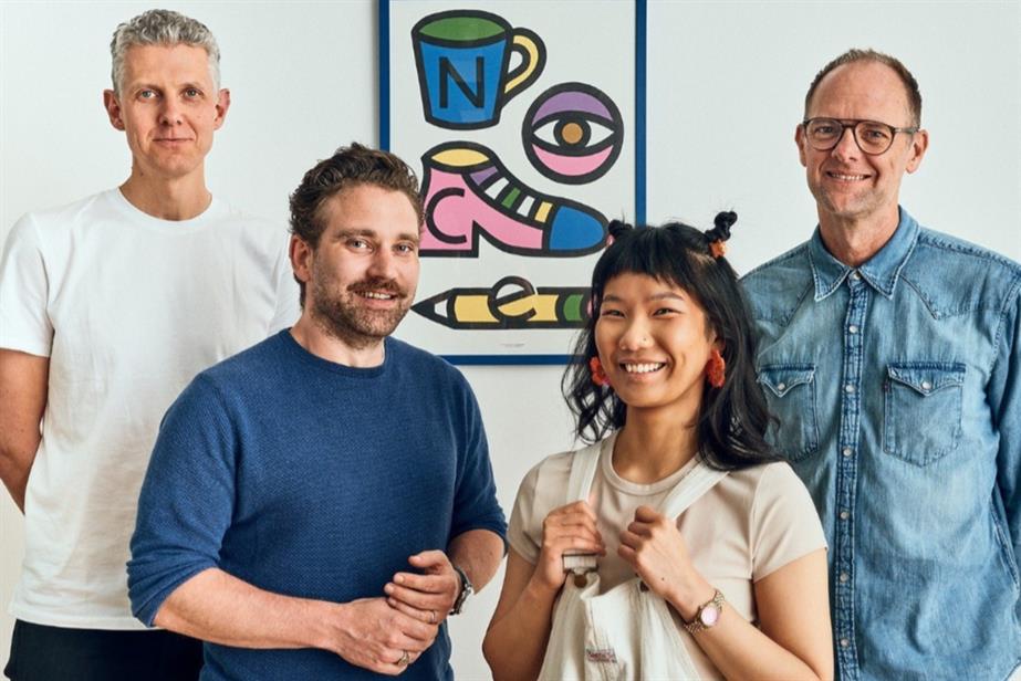 James Britton, Vincent Lammers, Jennifer Zheng and Jamey Kitchens standing together