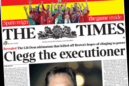 The Times: Mandelson book promo makes front page news