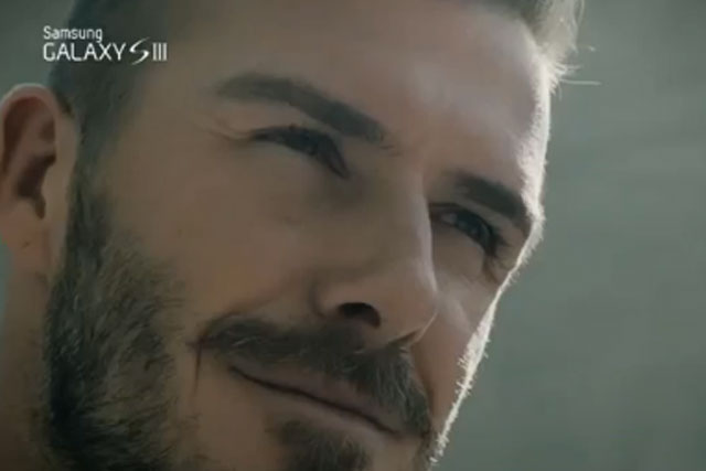David Beckham: promotes the Samsung Galaxy SIII