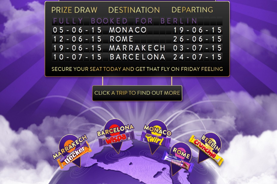 Cadbury is offering trips to five locations on its branded jet (image: flycadburyair.cadbury.co.uk)