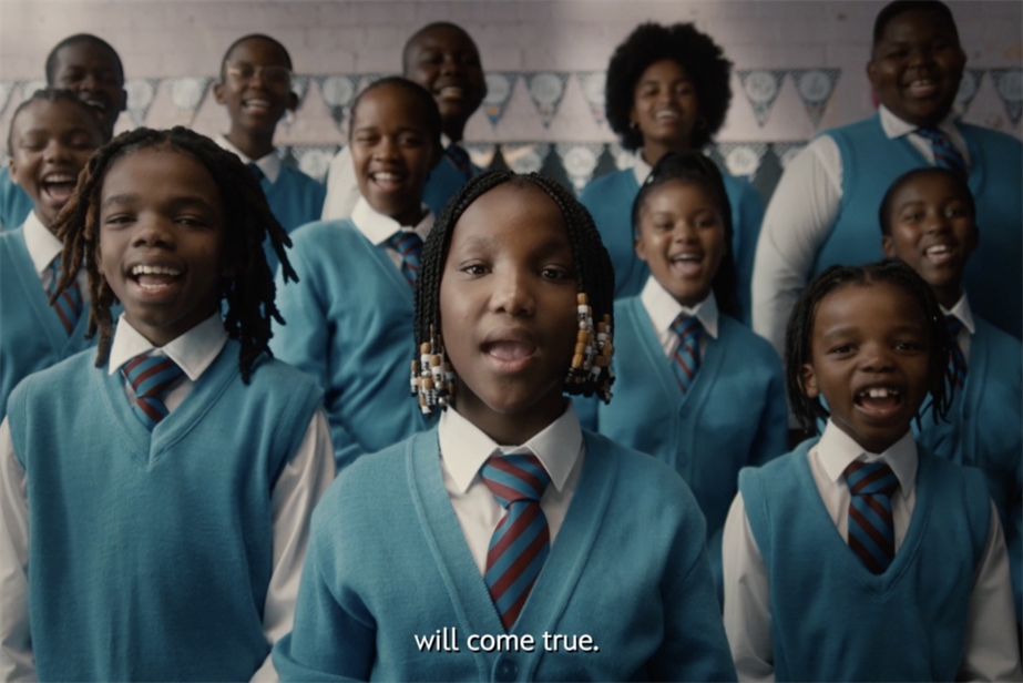 Disney Christmas Ad 2023 with kids from South Africa singing in a choir. 