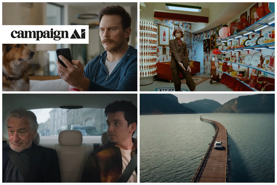 Collage of three ads. Uber, Heinz, Pringles and BMW